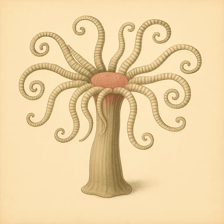 Curly-cue anemone (Bartholomea annulata)