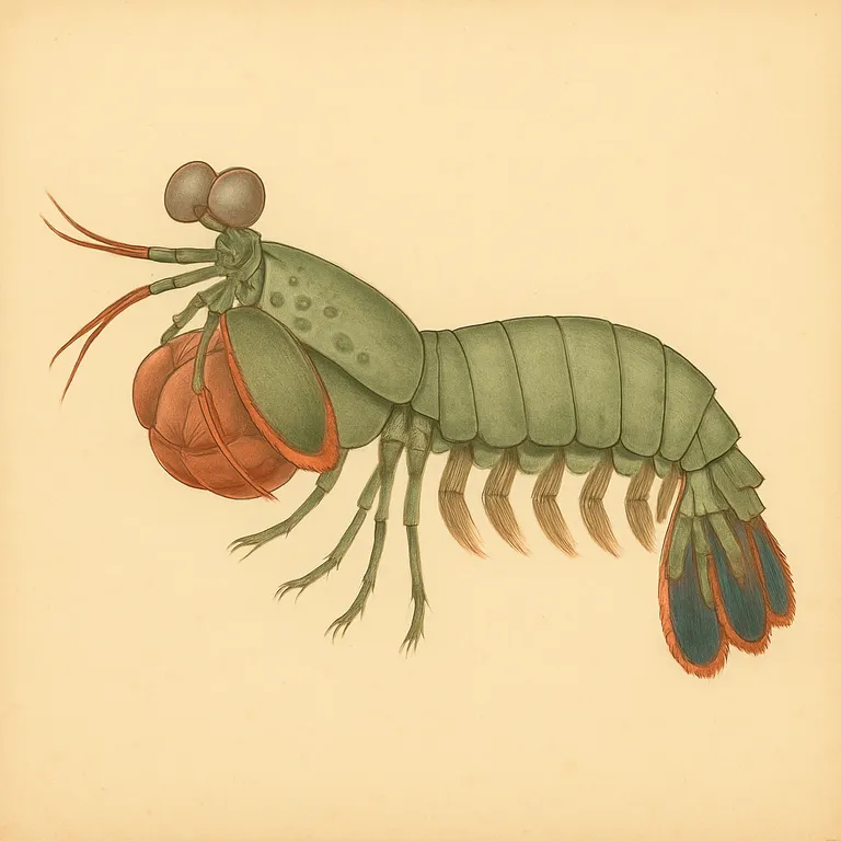 Pauw-bidsprinkhaankreeft (Odontodactylus scyllarus)