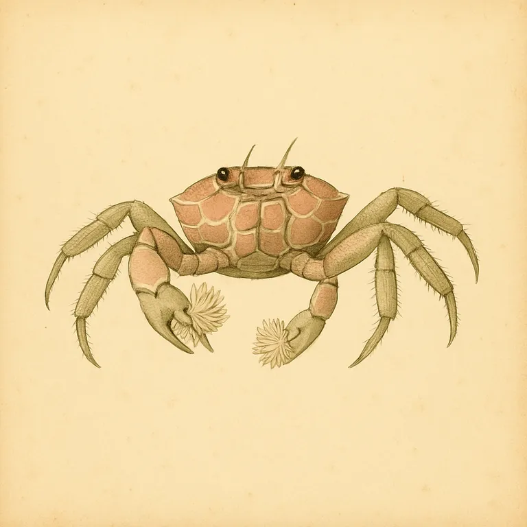 Boxerkrabbe (Pompon-Krabbe) (Lybia tessellata)