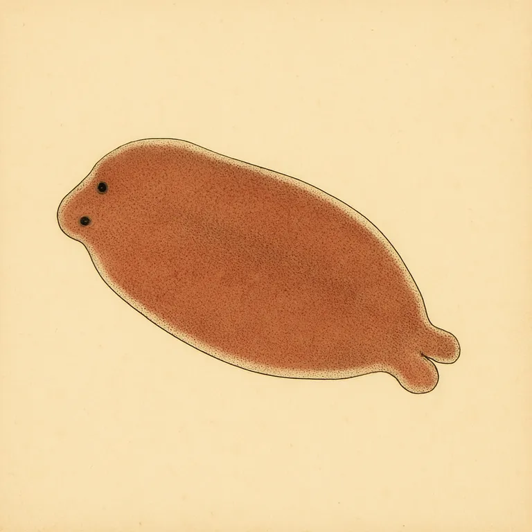 Roestbruine platworm (Convolutriloba retrogemma)