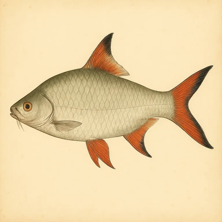 Barbo tinfoil (Barbonymus schwanenfeldii)